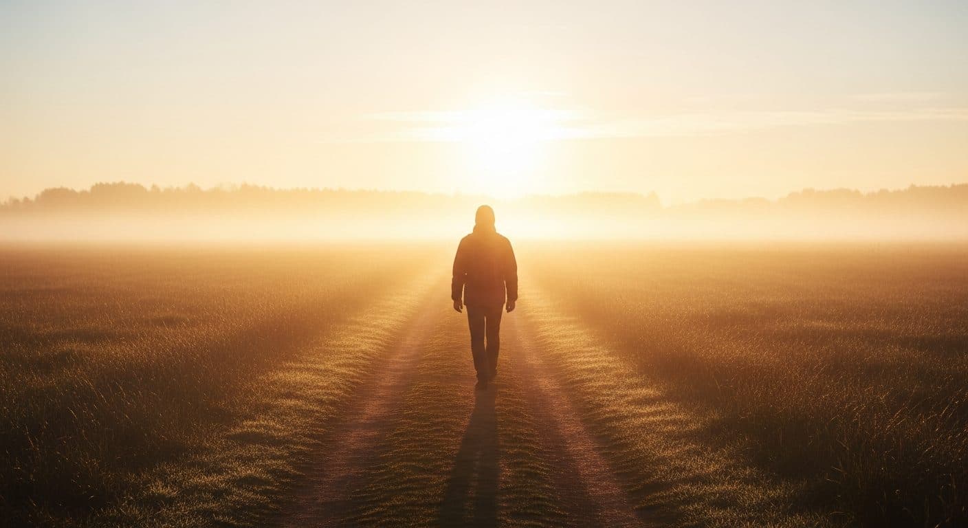Waldweg im Morgenlicht